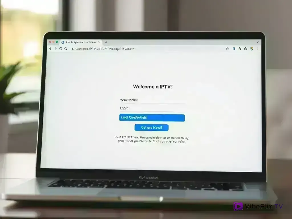 Welcome email showing Vibeflix TV login credentials